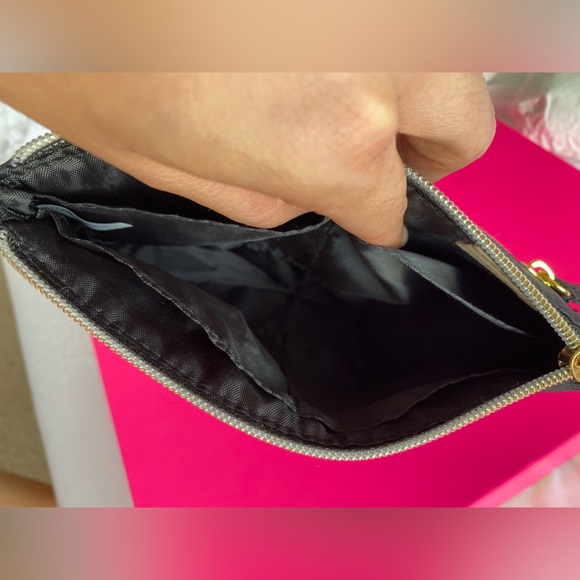 Kestrel Make Up Cosmetics Bag Pouch Travel Clutch Black Gold Zipper New - Picture 11 of 13